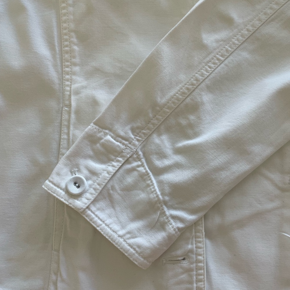Eileen Fisher White Organic Cotton Canvas Jacket Blazer S EUC - Picture 5 of 16